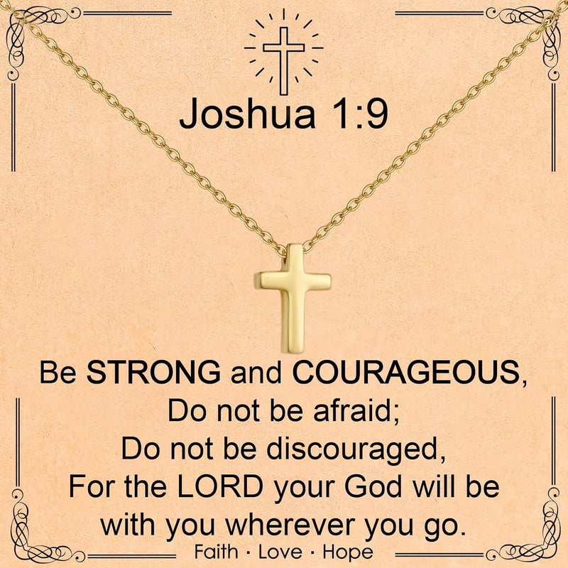 ELLEZZA Valentines Day Gifts for Kids-Cross Necklace Gifts for Boys,Small Cross Pendant Necklace Religious First communion Confirmation Baptism Jewelry Gifts - Image 1